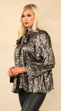 Diamante Leopard Bow Tie Blouse- More Colours