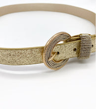 Slim Metallic Gold Belt