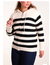 Cosy Soft Hoodie - Navy Stripe