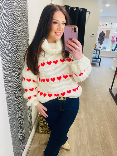 Heart Print Jumper