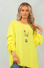 Ruched Sleeve Necklace Blouse