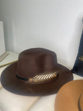 Fedora Hat with Gold Feather