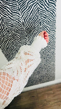 Melody Crochet Sleeve Knit - White