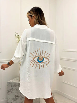 Oversized Sequin Eye Shirt - more colours