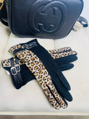Raylee Frye Leopard Motif Gloves Boxed
