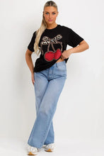 Black Leopard Cherry T Shirt