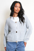 Chunky Knit Gold Button Cardigan - More Colours