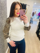 Leopard Sleeve Jumper