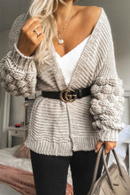 Bubble Bobble Sleeve Knitted Cardigan - Various Colours