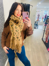 Leopard Tassel Scarf with Gold Foil - more colours