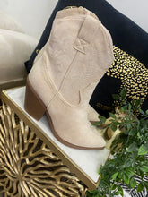 Marcie Beige Embroidered Cow Boy Boots