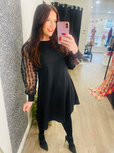 Alana Sequin Lace Sleeve Tunic Dress