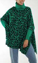 Coloured Animal Print Roll Neck Jumper - more colours