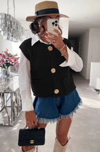 Chunky Knit Vest with Gold Buttons - more colours