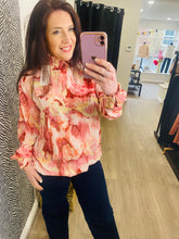 Marble Print High Neck Blouse - More colours