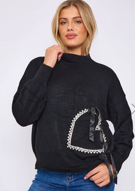 Emily Heart Embellished Jumper - More Colours