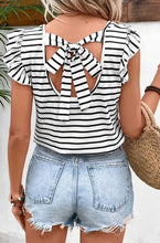 Abigail Striped Bow Back T Shirt