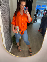 Gina Front Tie Shirt - Orange