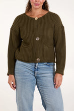 Chunky Knit Gold Button Cardigan - More Colours