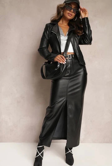Roxie Leatherette Midi Skirt