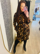 Leopard Print Shirt Dress