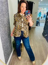 Animal Print Bow Blouse