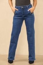 Button Wide Leg Jeans