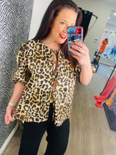 Animal Print Bow Blouse