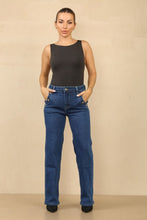 Button Wide Leg Jeans