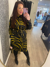 Mustard Tiger Shirt Dress