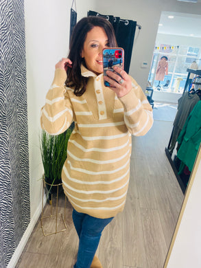 Olivia Striped Long Line Jumper