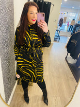 Mustard Tiger Shirt Dress