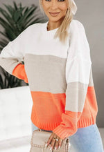 Heidi Colour Block Knit - Orange