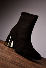 Gold Mirror Low Heel Ankle Boot