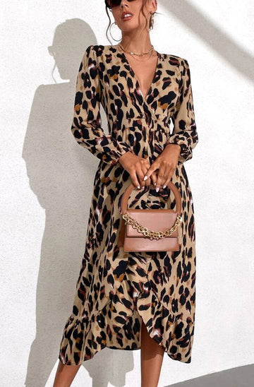 Plus size Leopard Wrap Dress