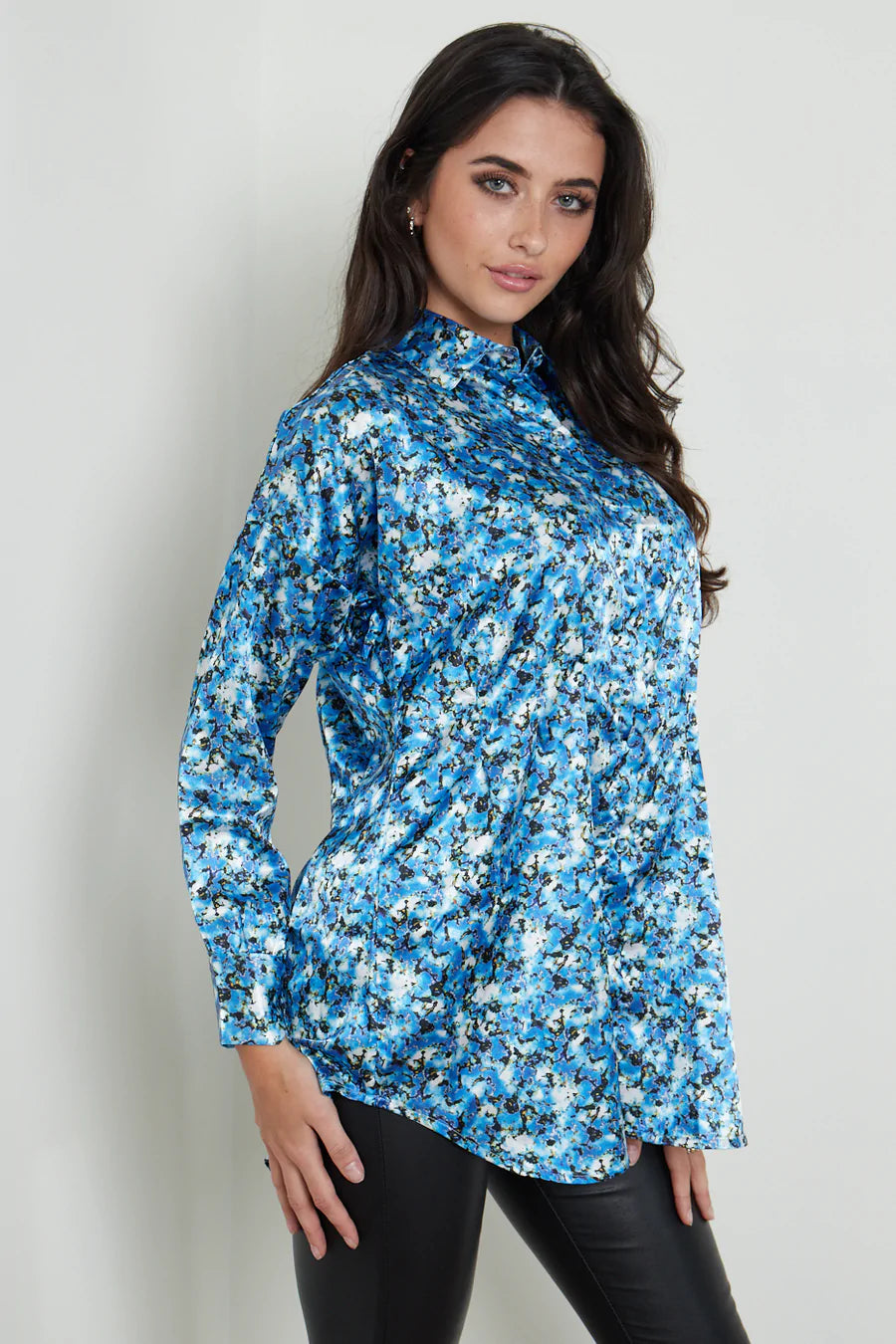 Satin Shirt with Pleat Detail - More colours