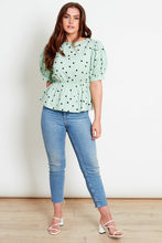 Sage Spot Peplum Top