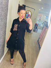 Dove Animal Print Pocket Shirt Dress