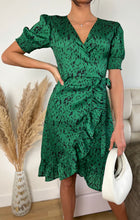 Wrap Knee Length Dress in Leopard Print
