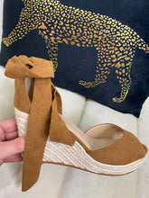 Angie Tie Up Wedges Camel